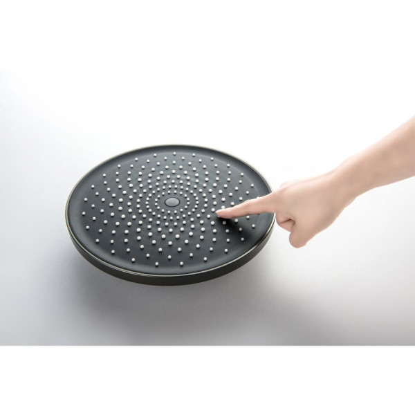 AQ2740BGM ЛУГАНО душевая система (смеситель для ванны) 255 мм, оружейная сталь (шлиф. черный хром). Фото 3