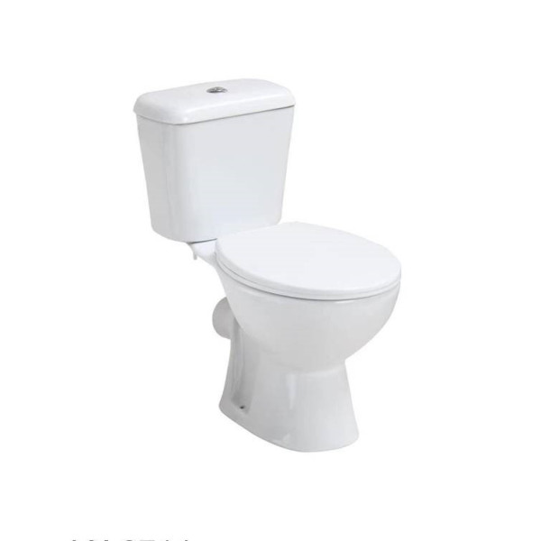 AQ2780-00 КАИР Унитаз напольный с бачком 660*360*720, косой выпуск, сиденье из полипропилена, крепеж. Фото 1