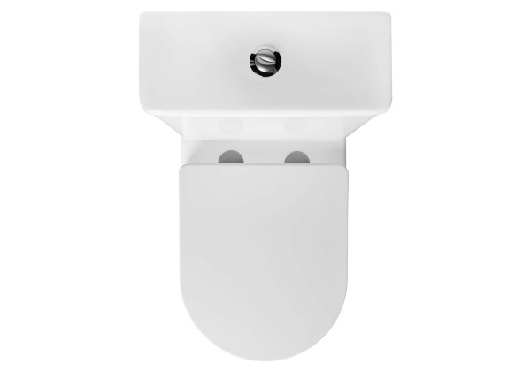 AQ2903T-00 ЕВРОПА Унитаз напольный безободковый TORNADO с бачком 630*390*825мм, горизонтальный выпуск, тонкое сиденье soft-close, крепеж. Фото 5