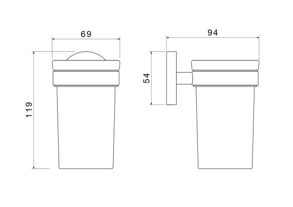 AQ4104BG ЕВРОПА стакан с держателем, шлиф. золото. Фото 3