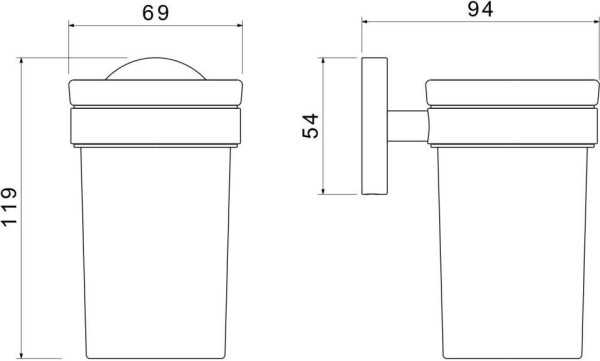 AQ4104MB ЕВРОПА стакан с держателем, матовый черный. Фото 2