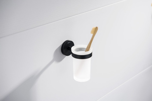 AQ4104MB ЕВРОПА стакан с держателем, матовый черный. Фото 3