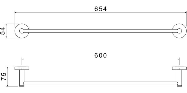 AQ4114MB ЕВРОПА полотенцедержатель 600 мм, матовый черный. Фото 2