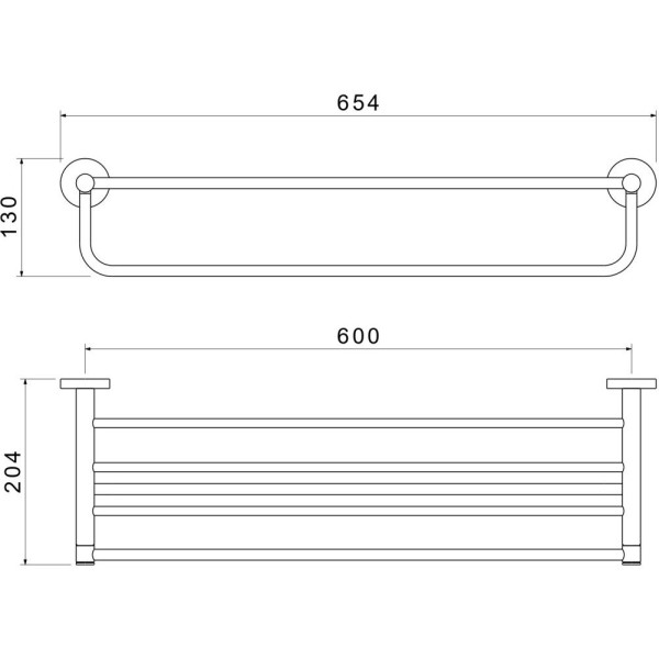 AQ4115BGM ЕВРОПА полка для полотенец, оружейная сталь (шлиф. черный хром). Фото 2