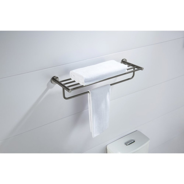 AQ4115BGM ЕВРОПА полка для полотенец, оружейная сталь (шлиф. черный хром). Фото 3