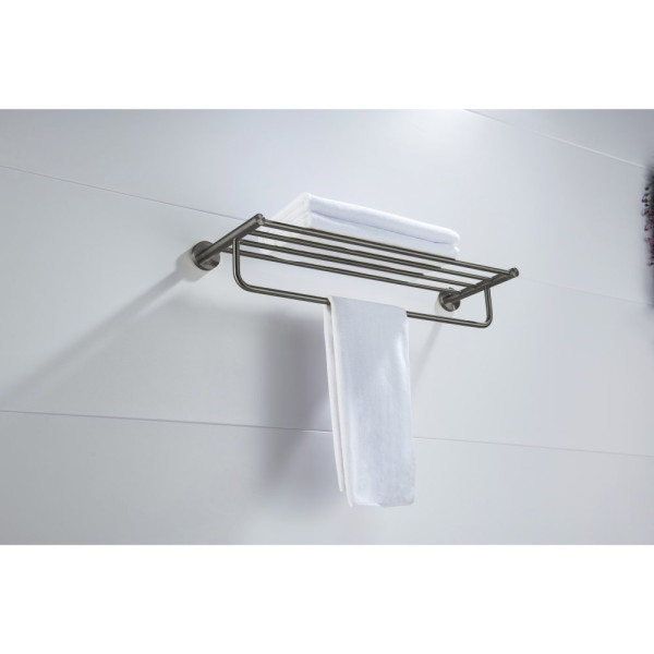 AQ4115BGM ЕВРОПА полка для полотенец, оружейная сталь (шлиф. черный хром). Фото 4