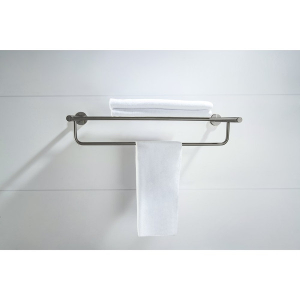 AQ4115BGM ЕВРОПА полка для полотенец, оружейная сталь (шлиф. черный хром). Фото 5