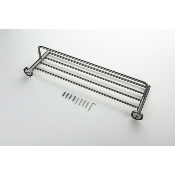 AQ4115BGM ЕВРОПА полка для полотенец, оружейная сталь (шлиф. черный хром). Фото 6