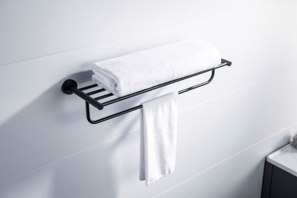 AQ4115MB ЕВРОПА полка для полотенец, матовый черный. Фото 3