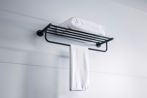 AQ4115MB ЕВРОПА полка для полотенец, матовый черный. Фото 5