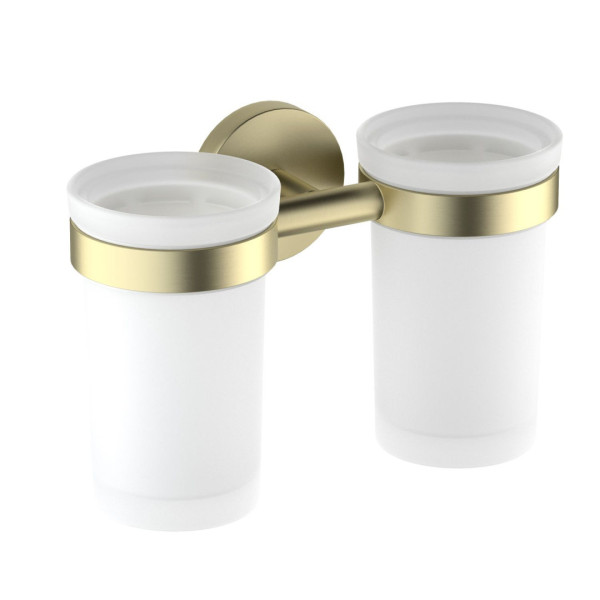 AQ4117BG ЕВРОПА стакан с держателем двойной, шлиф. золото. Фото 1