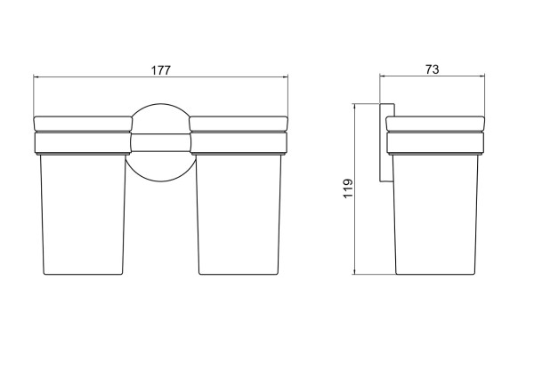 AQ4117BG ЕВРОПА стакан с держателем двойной, шлиф. золото. Фото 3
