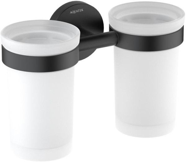 AQ4117MB ЕВРОПА стакан с держателем двойной, матовый черный. Фото 1