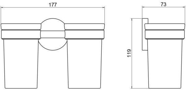 AQ4117MB ЕВРОПА стакан с держателем двойной, матовый черный. Фото 2