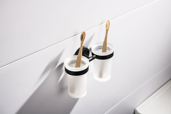 AQ4117MB ЕВРОПА стакан с держателем двойной, матовый черный. Фото 3