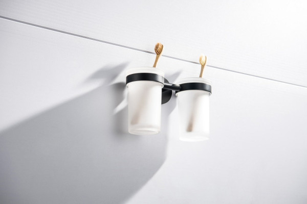 AQ4117MB ЕВРОПА стакан с держателем двойной, матовый черный. Фото 4