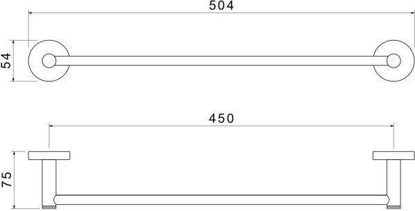 AQ4120MB ЕВРОПА полотенцедержатель 450 мм, матовый черный. Фото 2