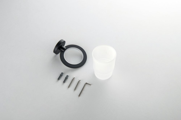 AQ4204MB ОБЕРОН стакан с держателем, матовый черный. Фото 2