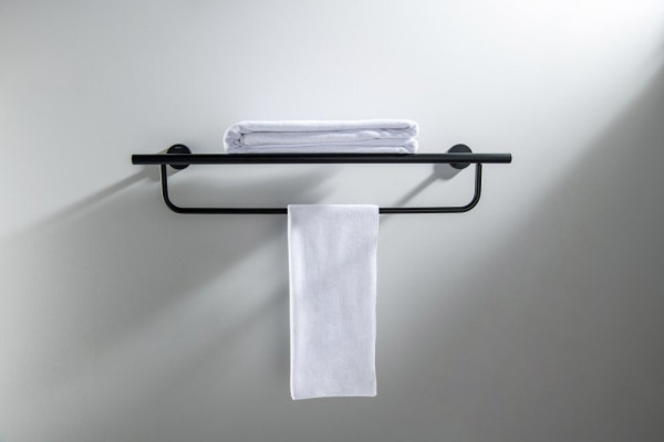 AQ4215MB ОБЕРОН полка для полотенец, матовый черный. Фото 4