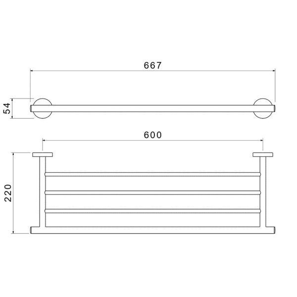 AQ4222BG ОБЕРОН полка для полотенец, шлиф. золото. Фото 3