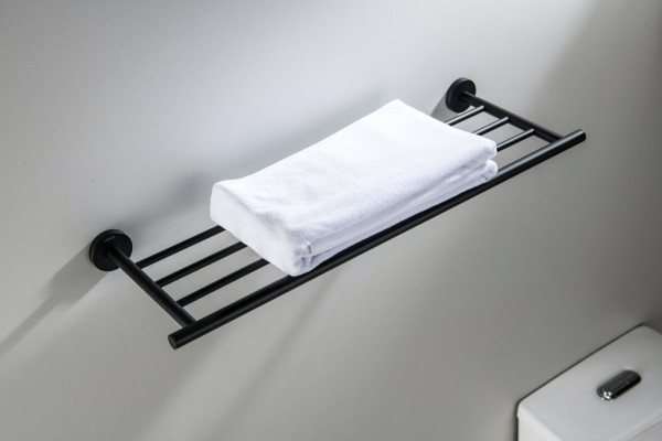 AQ4222MB ОБЕРОН полка для полотенец, матовый черный. Фото 3