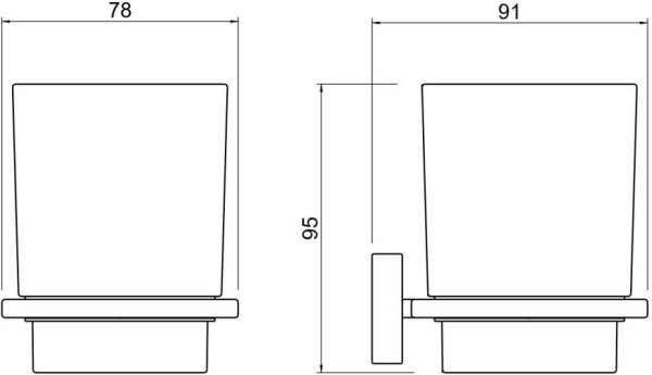 AQ4304MB ЛИБРА стакан с держателем, матовый черный. Фото 2