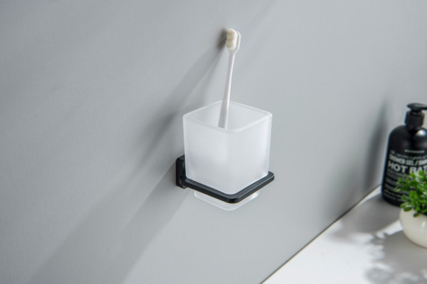 AQ4304MB ЛИБРА стакан с держателем, матовый черный. Фото 4