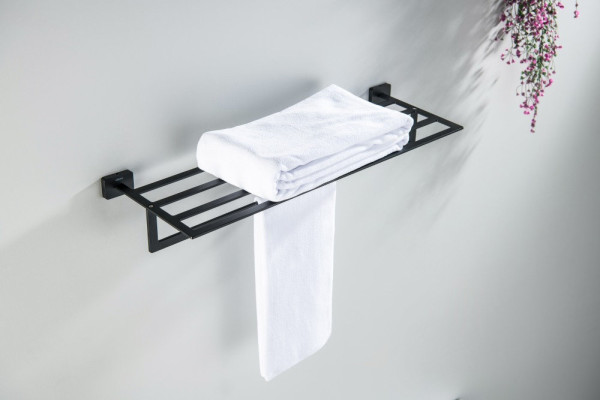 AQ4315MB ЛИБРА полка для полотенец, матовый черный. Фото 2