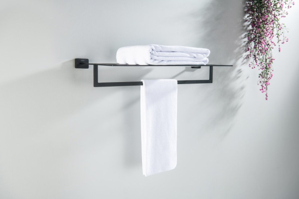 AQ4315MB ЛИБРА полка для полотенец, матовый черный. Фото 3