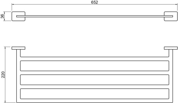 AQ4322MB ЛИБРА полка для полотенец, матовый черный. Фото 2