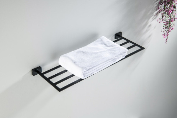 AQ4322MB ЛИБРА полка для полотенец, матовый черный. Фото 3