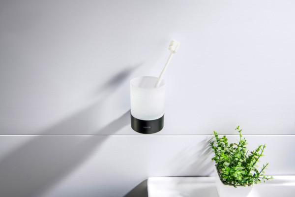 AQ4404MB ЛИРА стакан с держателем, матовый черный. Фото 4