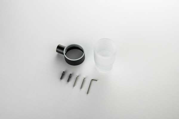 AQ4404MB ЛИРА стакан с держателем, матовый черный. Фото 5