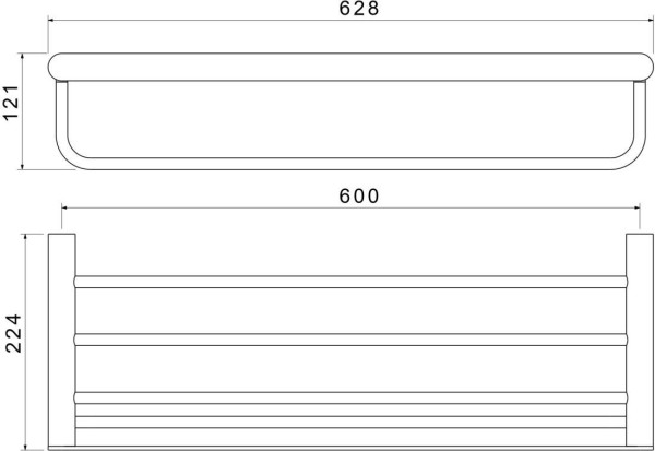 AQ4415MB ЛИРА полка для полотенец, матовый черный. Фото 2