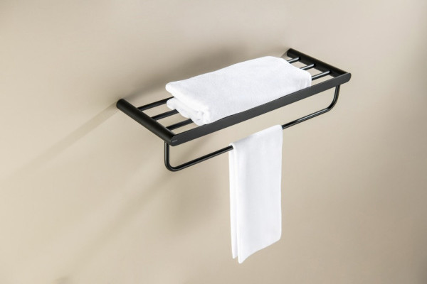AQ4415MB ЛИРА полка для полотенец, матовый черный. Фото 3