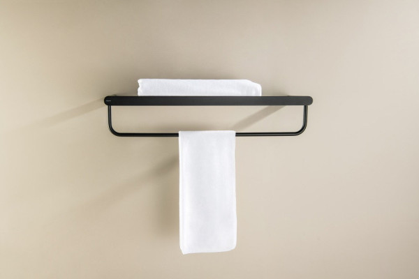 AQ4415MB ЛИРА полка для полотенец, матовый черный. Фото 4