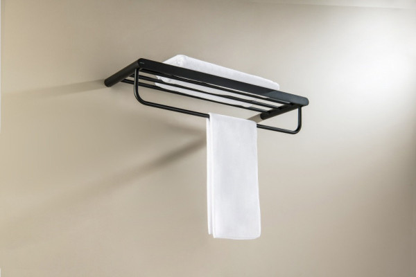 AQ4415MB ЛИРА полка для полотенец, матовый черный. Фото 5