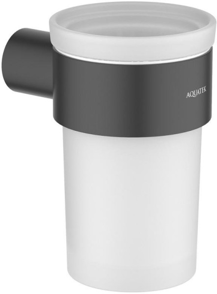 AQ4427MB ЛИРА стакан с держателем, матовый черный. Фото 1