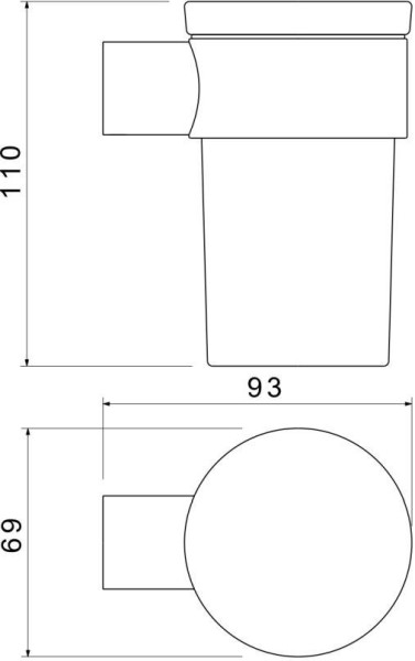 AQ4427MB ЛИРА стакан с держателем, матовый черный. Фото 2