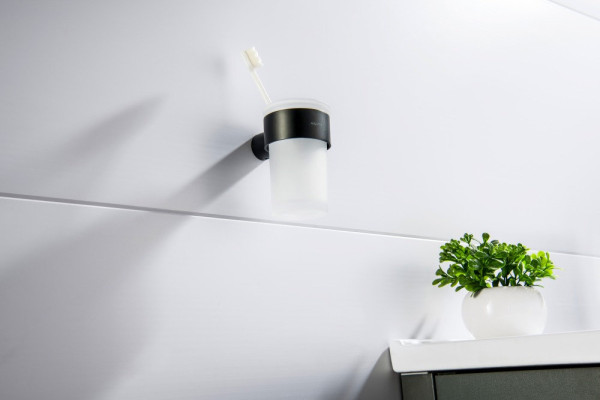 AQ4427MB ЛИРА стакан с держателем, матовый черный. Фото 4