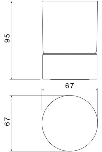 AQ4428MB ЛИРА стакан настольный, матовый черный. Фото 2