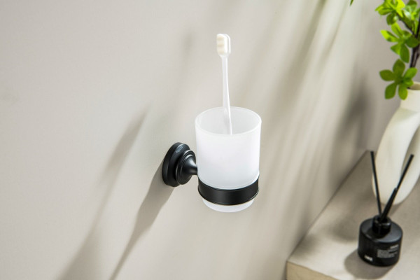 AQ4504MB КЛАССИК стакан с держателем, матовый черный. Фото 2