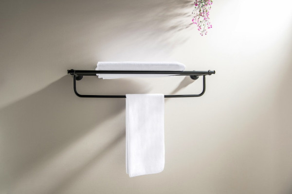 AQ4515MB КЛАССИК полка для полотенец, матовый черный. Фото 3