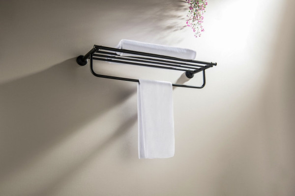 AQ4515MB КЛАССИК полка для полотенец, матовый черный. Фото 4