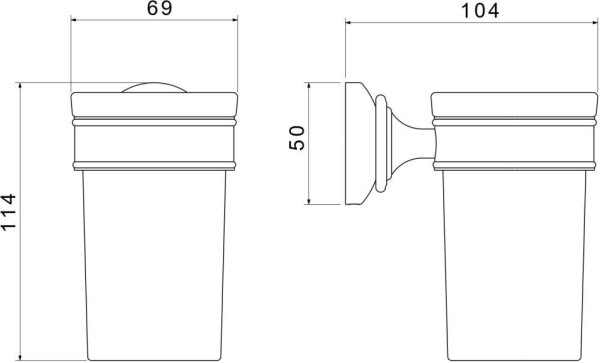 AQ4527MB КЛАССИК стакан с держателем, матовый черный. Фото 2
