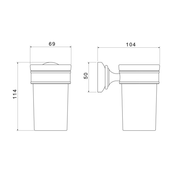 AQ4527PG КЛАССИК стакан с держателем, полир. золото. Фото 2