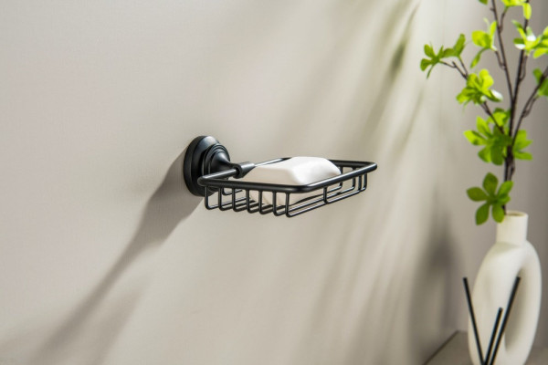 AQ4533MB КЛАССИК мыльница решетка, матовый черный. Фото 4
