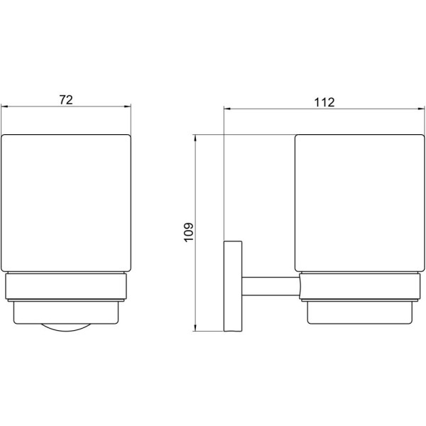 AQ4604BGM БЕТТА стакан с держателем, оружейная сталь (шлиф. черный хром). Фото 2