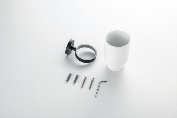 AQ4604MB БЕТТА стакан с держателем, матовый черный. Фото 2