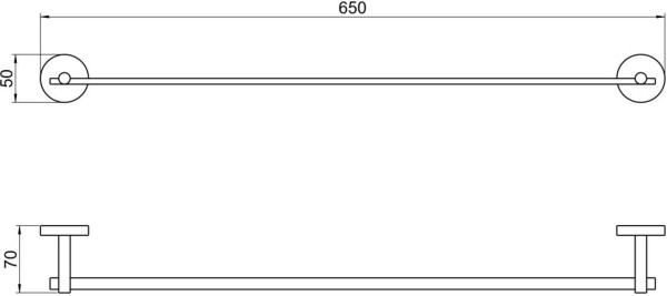 AQ4614MB БЕТТА полотенцедержатель 600 мм, матовый черный. Фото 3